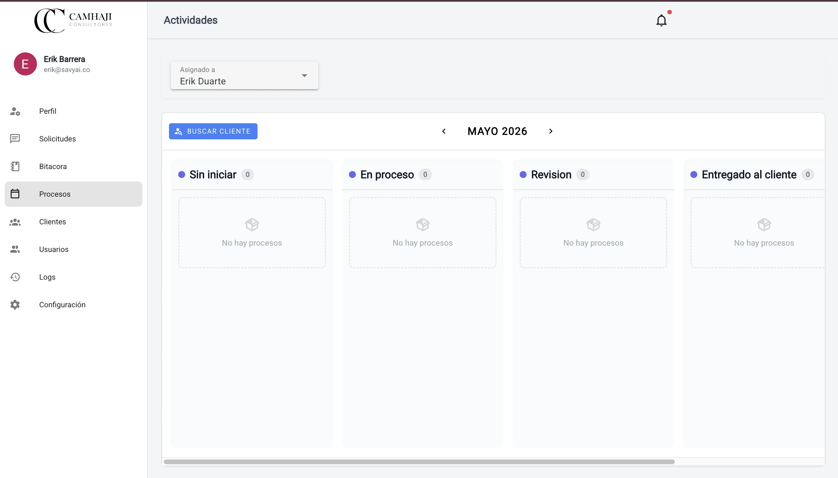 Camhaji Consultores — CRM contable