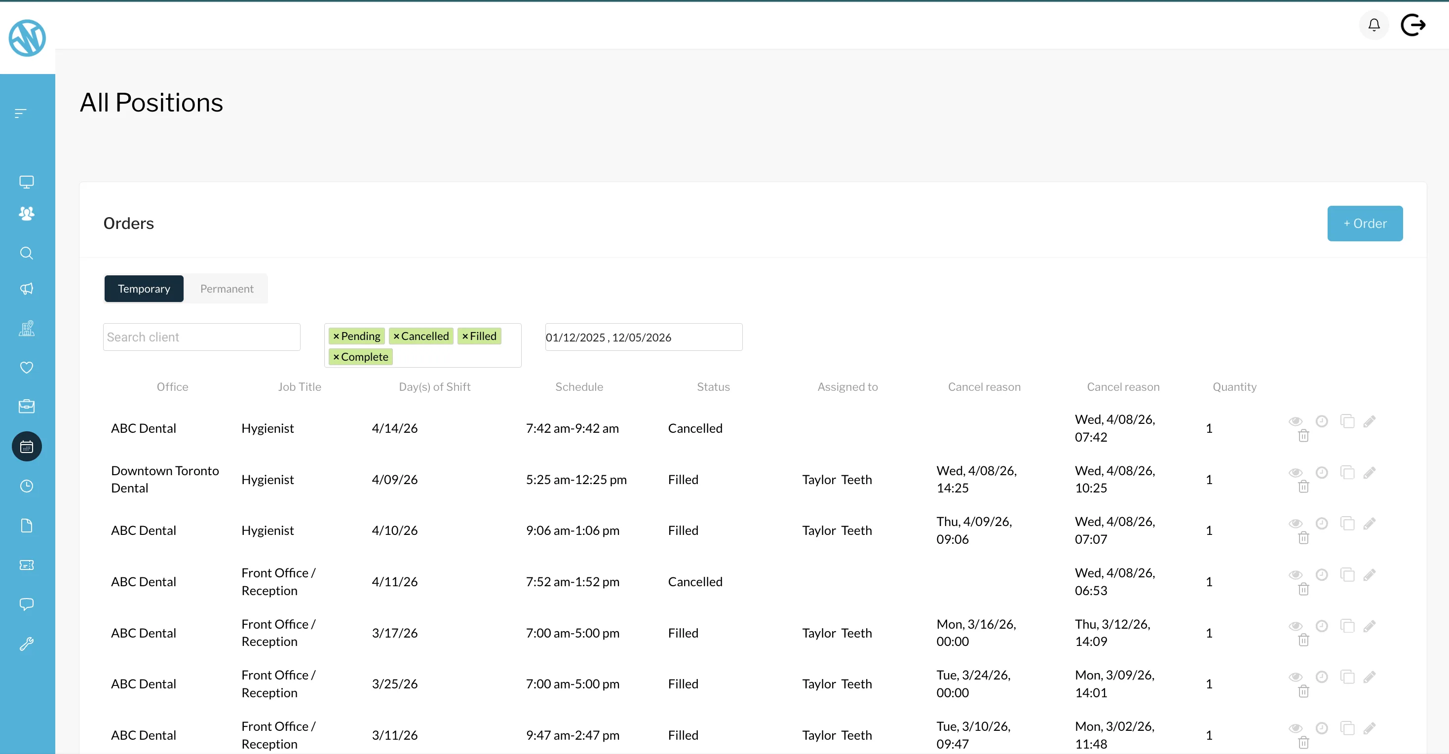 Workforce Dental — Portal de reclutadores